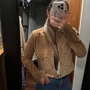 100% Leather Brown Suede Jacket